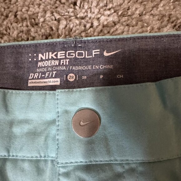 Nike Golf Shorts Mens 28 Light Teal Modern Fit Dri-Fit Performance Chino Stretch - Picture 4 of 9